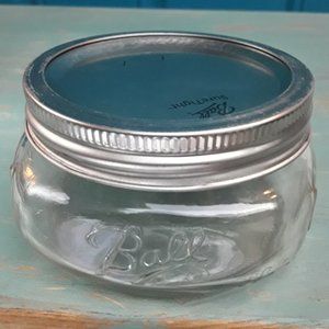 Ball Mason Jar with Lid Glass Jar Wide Low Little Flat Short Mini Cute Storage